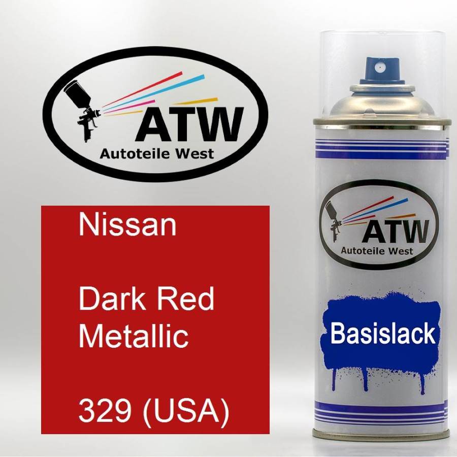 Nissan, Dark Red Metallic, 329 (USA): 400ml Sprühdose, von ATW Autoteile West.
